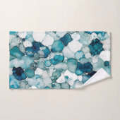 アルコールインクパターン青鮮やか バスタオルセット (ハンドタオル)