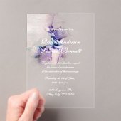 アルコールインクパープルアクリル招待状 アクリル招待状 (インサイチュ (ポータブル))