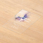 アルコールインクパープルアクリル招待状 アクリル招待状 (レイダウン)