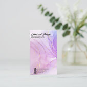 アルコールインクパープルイヤリングディスプレイカード 名刺 (スタンド正面)