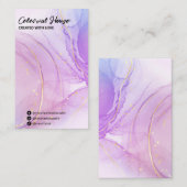 アルコールインクパープルイヤリングディスプレイカード 名刺 (正面/裏面)