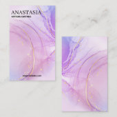 アルコールインクパープルイヤリング包装カード 名刺 (正面/裏面)