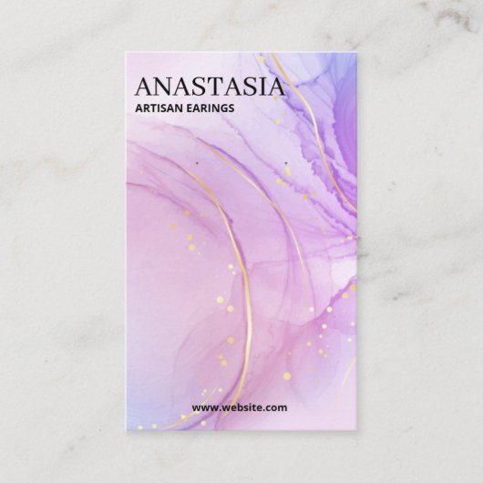 アルコールインクパープルイヤリング包装カード 名刺 (正面)