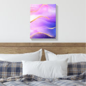 アルコールインクパープル金ゴールド キャンバスプリント (インサイチュ (寝室))