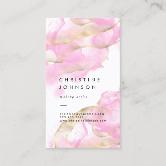 アルコールインクピンクスプラッシュ 名刺 (正面)