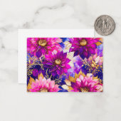 アルコールインクピンクパープルダリア花愛アートワーク ノートカード (正面/裏面インサイチュ)