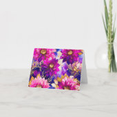 アルコールインクピンクパープルダリア花愛アートワーク ノートカード (正面)