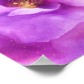 アルコールインクフラワーパープルモダンアート ポスター (角)