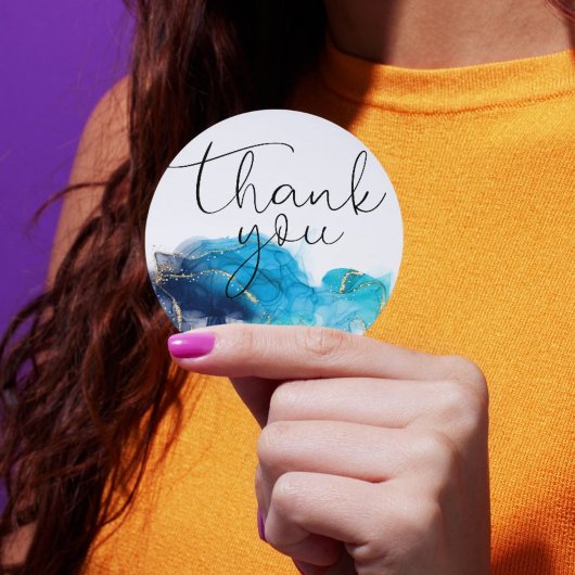 アルコールインクブルーグリッター ラウンドシール