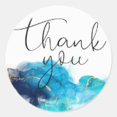 アルコールインクブルーグリッター ラウンドシール (正面)