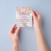 アルコールインクメイクアップアーティストホログラフィックグリッターシック チラシ (手)