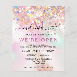 アルコールインクメイクアップアーティストホログラフィックグリッターシック チラシ