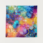 アルコールインクモダンの水彩背景 タペストリー (正面)