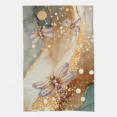 アルコールインク及びジュエルドラゴンフライ キッチンタオル (縦)