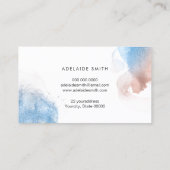 アルコールインク及びフェイクグリッターブルーバラ金ゴールド 名刺 (裏面)