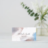 アルコールインク及びフェイクグリッターブルーバラ金ゴールド 名刺 (スタンド正面)