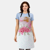 アルコールインク及び水彩春フローラ エプロン (着用した状態)