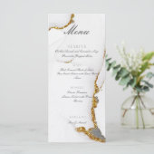 アルコールインク手作りグリッターゴールド平型メニュー メニュー (スタンド正面)