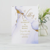 アルコールインク手作りグリッター結婚式招待状 招待状 (スタンド正面)