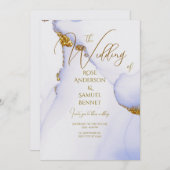 アルコールインク手作りグリッター結婚式招待状 招待状 (正面/裏面)