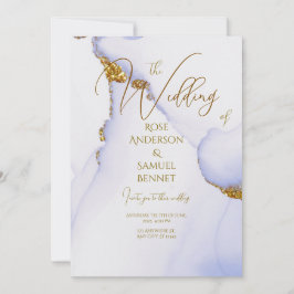 アルコールインク手作りグリッター結婚式招待状 招待状