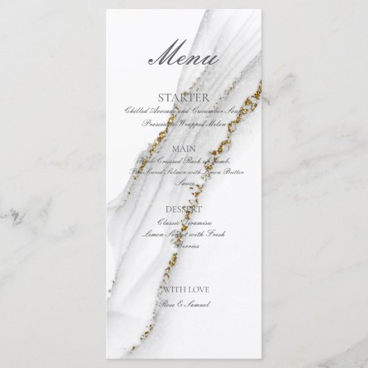 アルコールインク手作りホワイトフラットメニュー メニュー (正面)