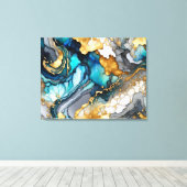 アルコールインク抽象芸術アート キャンバスプリント (インサイチュ (ウッドフロア))