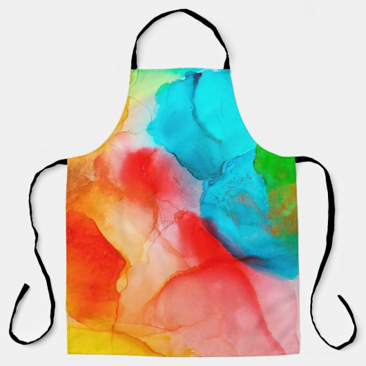 アルコールインク抽象芸術背景、マクロフォトアブストラ エプロン (正面)