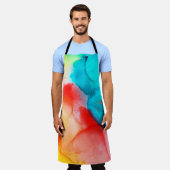 アルコールインク抽象芸術背景、マクロフォトアブストラ エプロン (着用した状態)