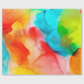 アルコールインク抽象芸術背景、マクロフォトアブストラ ラッピングペーパー (フラット)