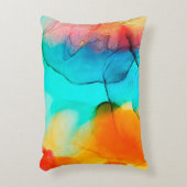 アルコールインク絵画の一部、マクロ写真、アブストラック アクセントクッション (正面(垂直))