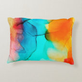 アルコールインク絵画の一部、マクロ写真、アブストラック アクセントクッション (裏面)