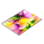 アルコールインク絵画の一部、マクロ写真、アブストラック ノートブック (左側)