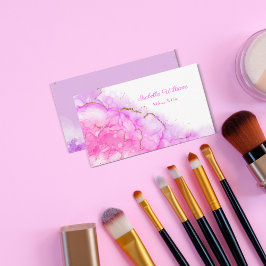 アルコールインク金ゴールドグリッタースクリプトメイクアップ&ヘア 名刺