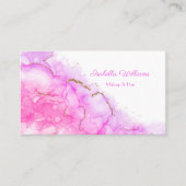 アルコールインク金ゴールドグリッタースクリプトメイクアップ&ヘア 名刺 (正面)