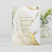 アルコールインク金ゴールドシック結婚式招待状 招待状 (スタンド正面)