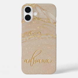 アルコールインク グリッター モノグラム iPhoneケース Mate iPhone 16 Plusケース