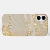 アルコールインク ゴールド モノグラム iPhoneケース Mate Case-Mate iPhoneケース (裏面 (横))