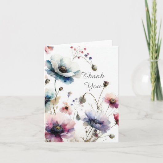アルコールインク フラワー 感謝の気持ちを伝えるカード サンキューカード (正面)