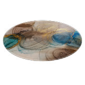 アルコールインク、漂白ミネラル抽象芸術。 カッティングボード (角)