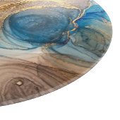 アルコールインク、漂白ミネラル抽象芸術。 カッティングボード (角)