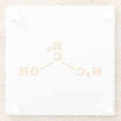 アルコールエタノールの分子化学式 ガラスコースター (裏面)