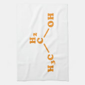 アルコールエタノールの分子化学式 キッチンタオル (縦)