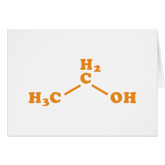 アルコールエタノール分子化学式カード (正面横)