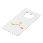 アルコールエタノール分子化学式 クレジットカード栓抜き (正面アングル)