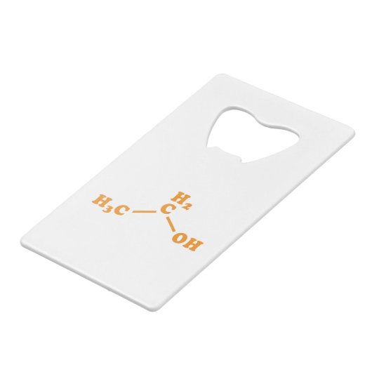 アルコールエタノール分子化学式 クレジットカード栓抜き (裏面アングル)