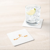 アルコールエタノール分子化学式 スクエアペーパーコースター (インサイチュ)