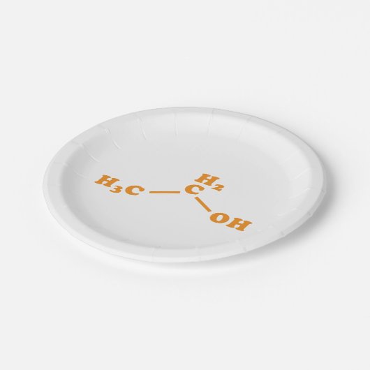 アルコールエタノール分子化学式 ペーパープレート (アングル)