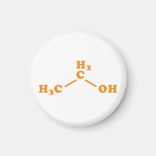 アルコールエタノール分子化学式 マグネット (正面)