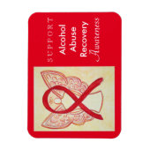 アルコール乱用回収認識度リボン磁石 マグネット (縦)